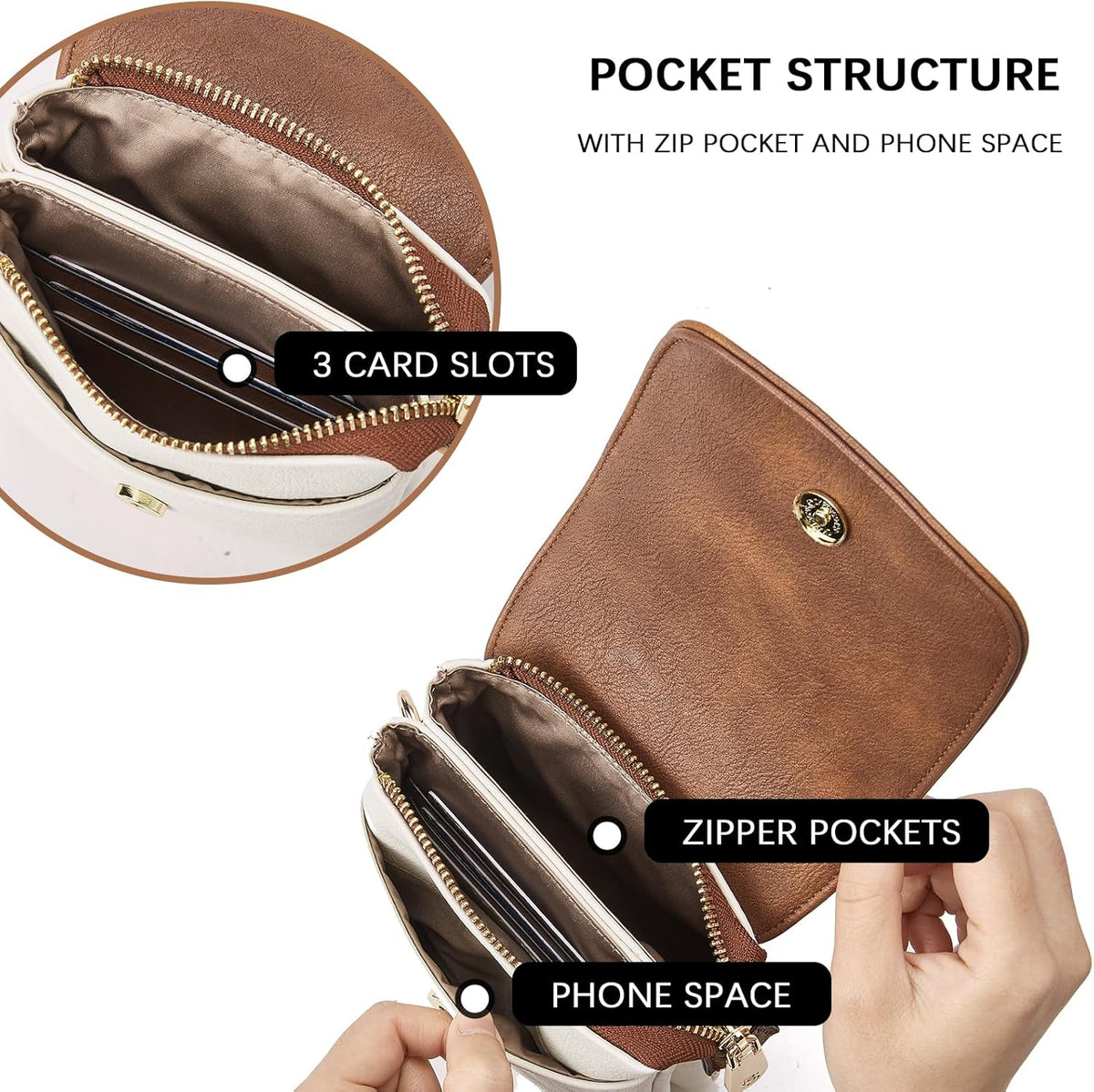 Vegan Leather Crossbody Bags for Women Designer Cell Phone Bag Wallet Purses Adjustable Strap