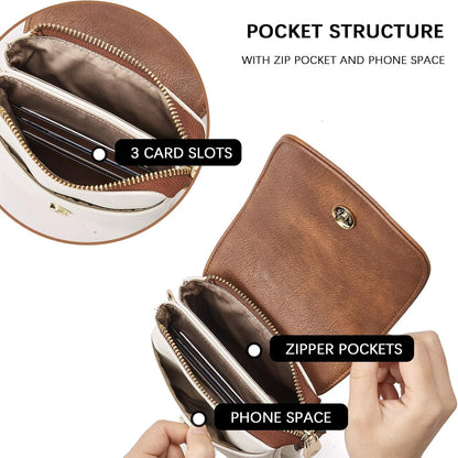 Vegan Leather Crossbody Bags for Women Designer Cell Phone Bag Wallet Purses Adjustable Strap