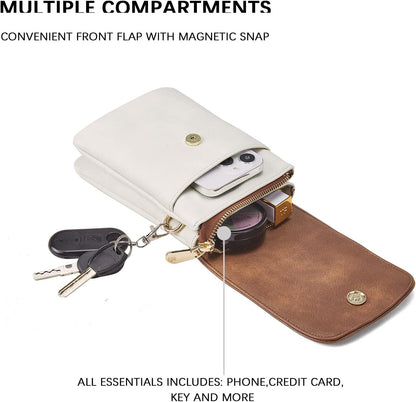 Vegan Leather Crossbody Bags for Women Designer Cell Phone Bag Wallet Purses Adjustable Strap
