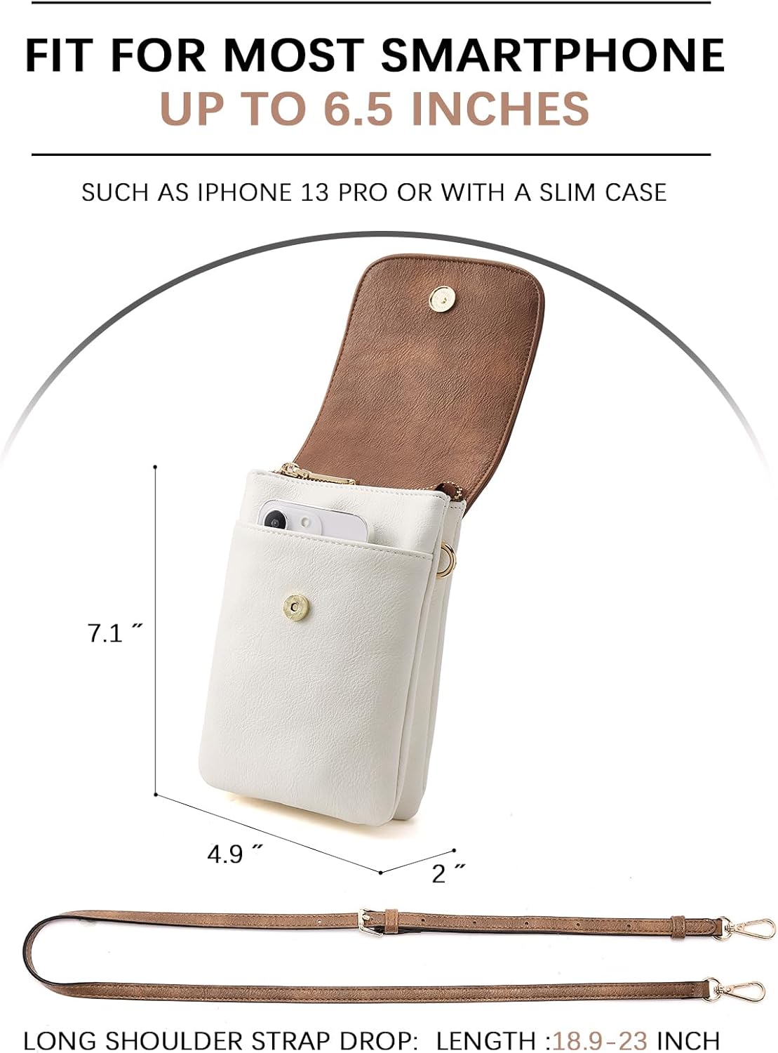 Vegan Leather Crossbody Bags for Women Designer Cell Phone Bag Wallet Purses Adjustable Strap