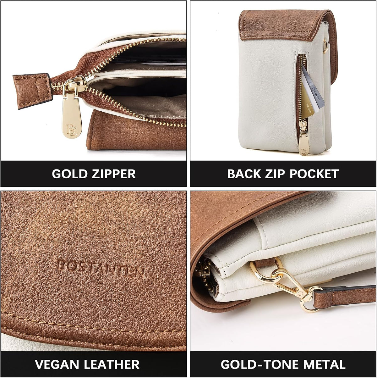Vegan Leather Crossbody Bags for Women Designer Cell Phone Bag Wallet Purses Adjustable Strap