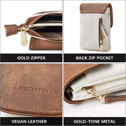 Vegan Leather Crossbody Bags for Women Designer Cell Phone Bag Wallet Purses Adjustable Strap