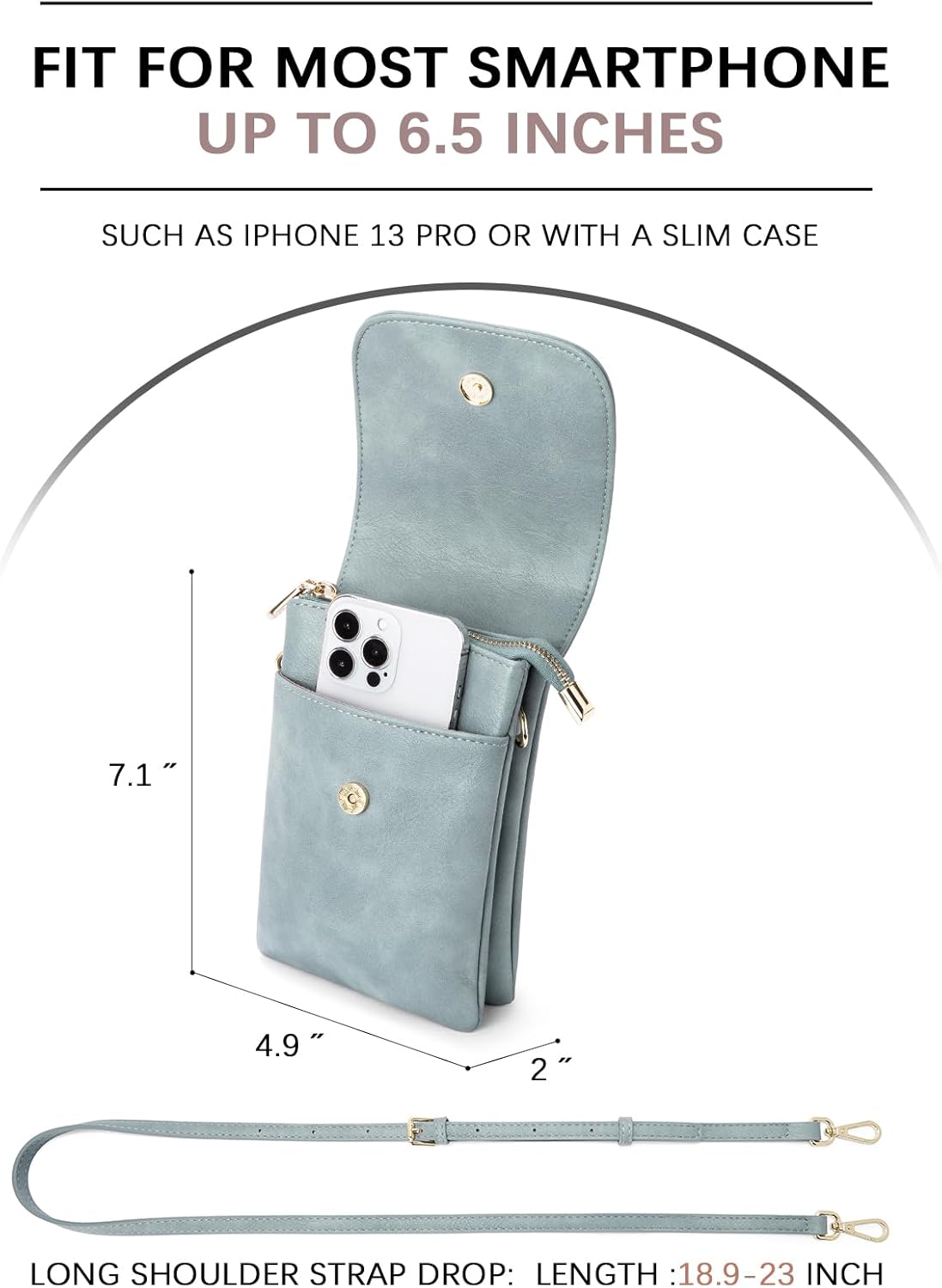 Vegan Leather Crossbody Bags for Women Designer Cell Phone Bag Wallet Purses Adjustable Strap
