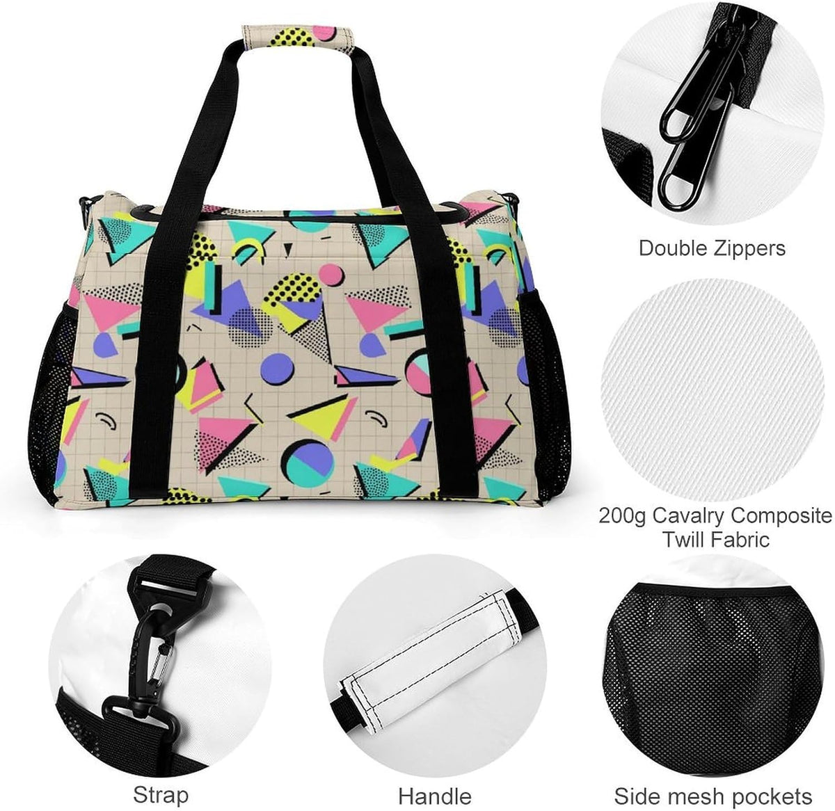 Lightweight Foldable Travel Duffel Bag Carry On Overnight Weekender Tote Bag for Women Yoga Gym