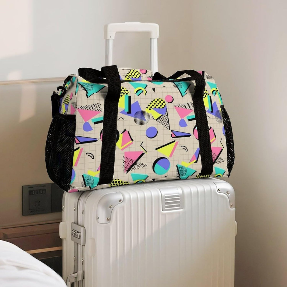 Lightweight Foldable Travel Duffel Bag Carry On Overnight Weekender Tote Bag for Women Yoga Gym