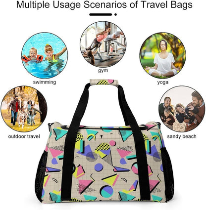 Lightweight Foldable Travel Duffel Bag Carry On Overnight Weekender Tote Bag for Women Yoga Gym