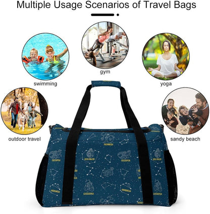 Lightweight Foldable Travel Duffel Bag Carry On Overnight Weekender Tote Bag for Women Yoga Gym