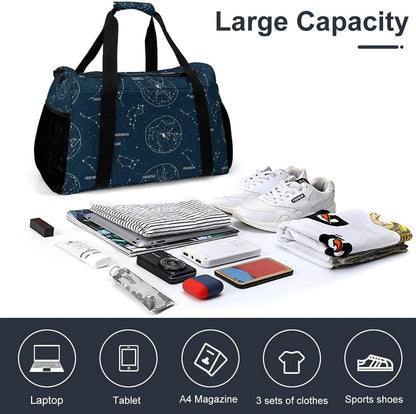 Lightweight Foldable Travel Duffel Bag Carry On Overnight Weekender Tote Bag for Women Yoga Gym