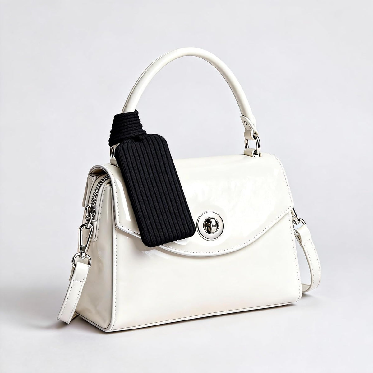 3D Knitted Phone Pocket,Premium Crossbody Purse Bag,Phone Pouch Sleeves Carring Styles-Short-White