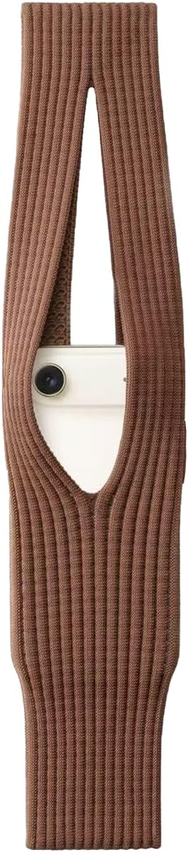 3D Knitted Phone Pocket,Premium Crossbody Purse Bag,Phone Pouch Sleeves Carring Styles-Short-White