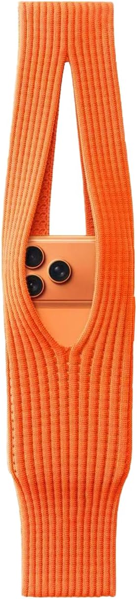 3D Knitted Phone Pocket,Premium Crossbody Purse Bag,Phone Pouch Sleeves Carring Styles-Short-White