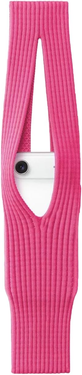 3D Knitted Phone Pocket,Premium Crossbody Purse Bag,Phone Pouch Sleeves Carring Styles-Short-White