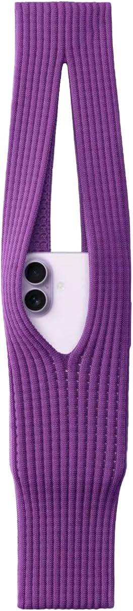 3D Knitted Phone Pocket,Premium Crossbody Purse Bag,Phone Pouch Sleeves Carring Styles-Short-White