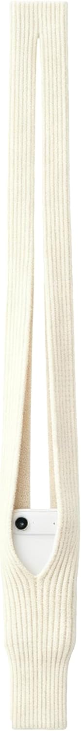 3D Knitted Phone Pocket,Premium Crossbody Purse Bag,Phone Pouch Sleeves Carring Styles-Short-White
