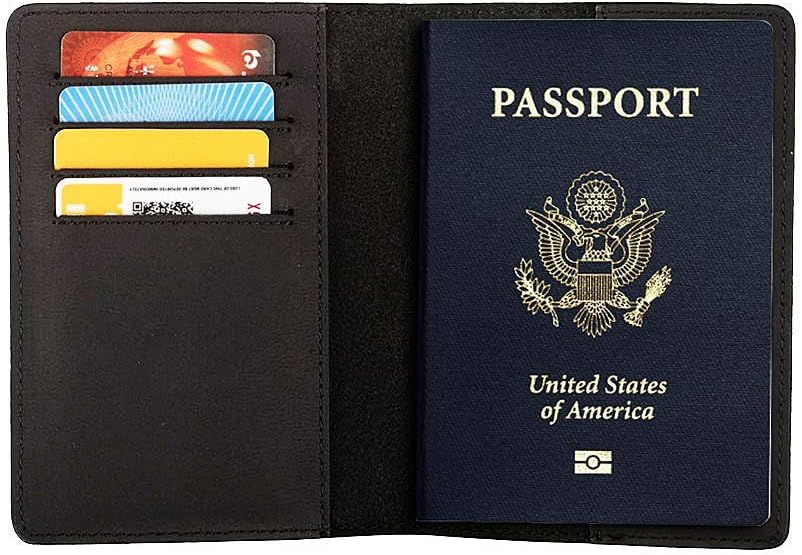 RFID Blocking Passport Holder Travel Wallet (Brown)