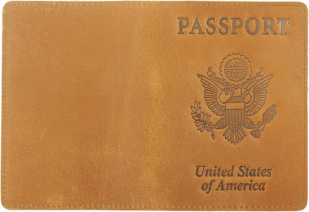 RFID Blocking Passport Holder Travel Wallet (Brown)