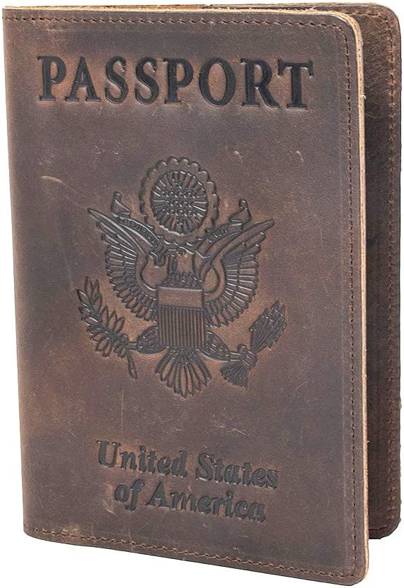 RFID Blocking Passport Holder Travel Wallet (Brown)