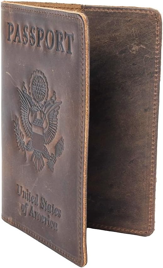 RFID Blocking Passport Holder Travel Wallet (Brown)