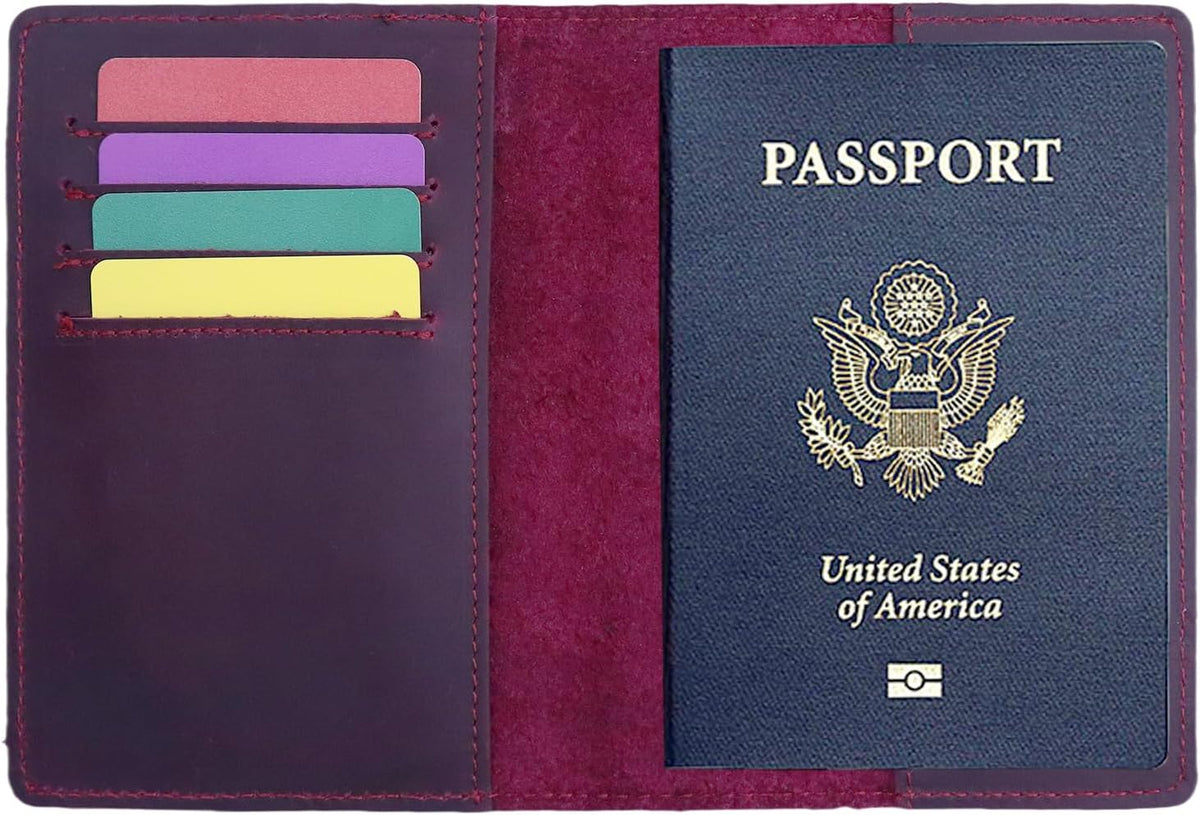 RFID Blocking Passport Holder Travel Wallet (Brown)