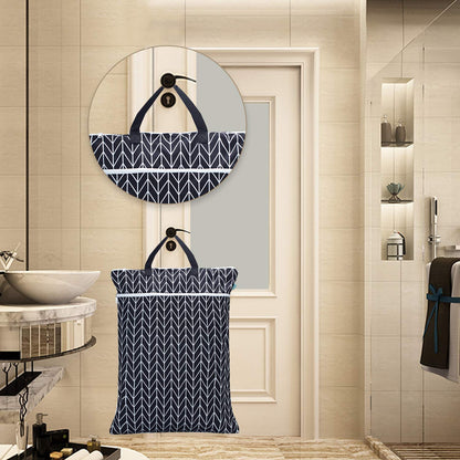 Travel Hanging Wet Dry Bag Organizer (24.7 x 18 inches) with Two Compartments for Cloth Diaper, Laundry, Swimsuits and More, Easy to Hang Everywhere(L, Black Arrow)