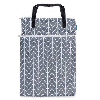 Travel Hanging Wet Dry Bag Organizer (24.7 x 18 inches) with Two Compartments for Cloth Diaper, Laundry, Swimsuits and More, Easy to Hang Everywhere(L, Black Arrow)