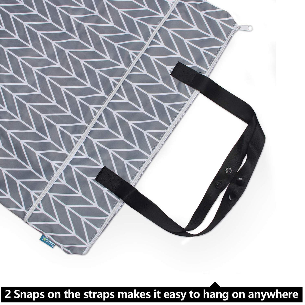 Travel Hanging Wet Dry Bag Organizer (24.7 x 18 inches) with Two Compartments for Cloth Diaper, Laundry, Swimsuits and More, Easy to Hang Everywhere(L, Black Arrow)