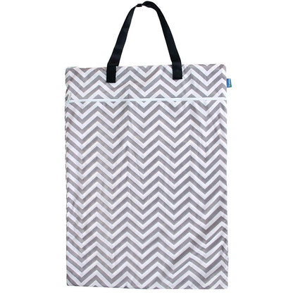 Travel Hanging Wet Dry Bag Organizer (24.7 x 18 inches) with Two Compartments for Cloth Diaper, Laundry, Swimsuits and More, Easy to Hang Everywhere(L, Black Arrow)