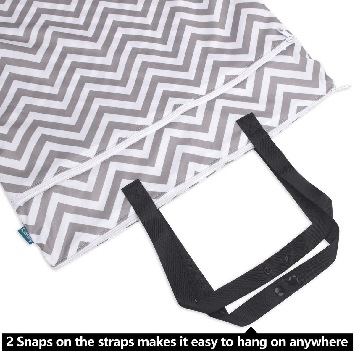 Travel Hanging Wet Dry Bag Organizer (24.7 x 18 inches) with Two Compartments for Cloth Diaper, Laundry, Swimsuits and More, Easy to Hang Everywhere(L, Black Arrow)