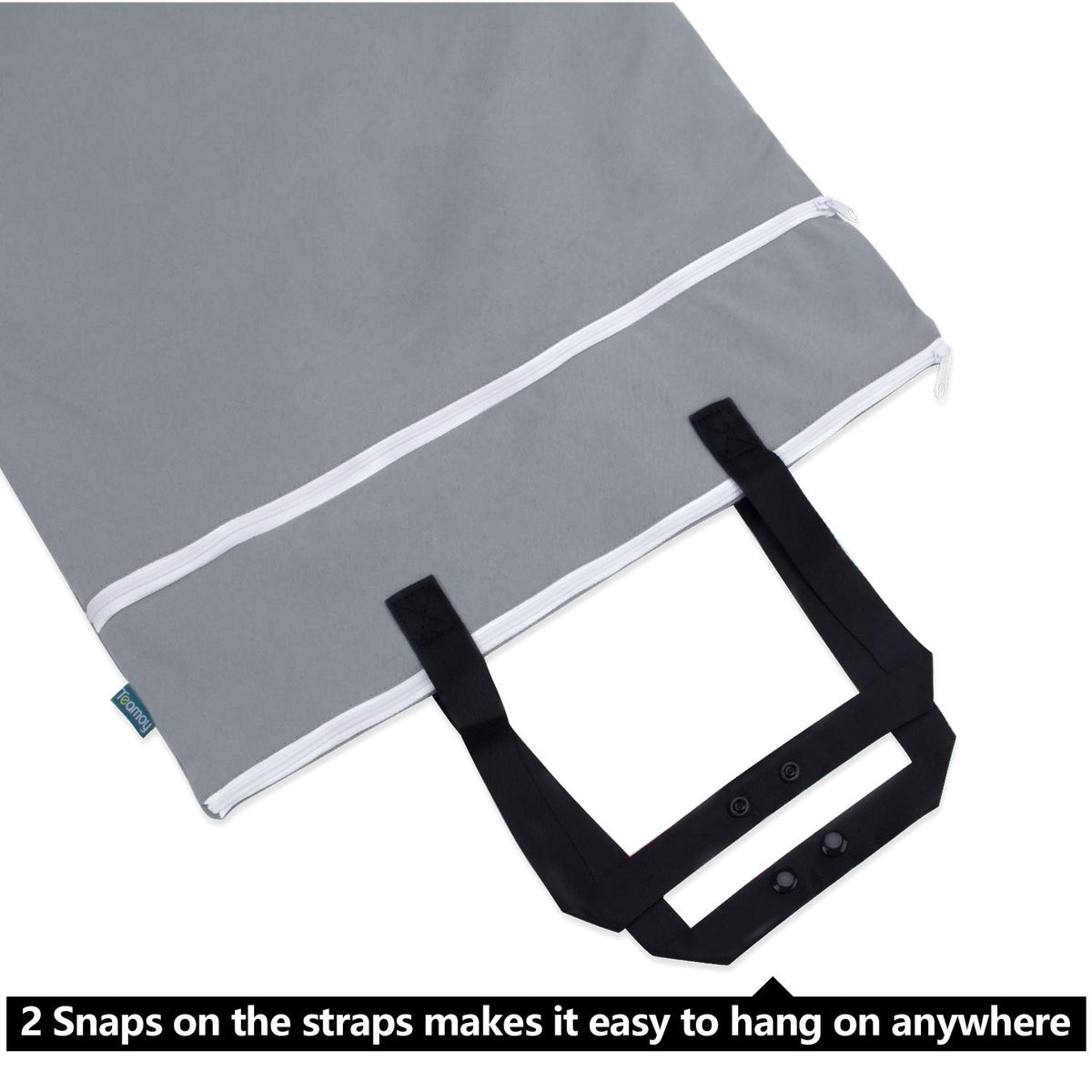 Travel Hanging Wet Dry Bag Organizer (24.7 x 18 inches) with Two Compartments for Cloth Diaper, Laundry, Swimsuits and More, Easy to Hang Everywhere(L, Black Arrow)