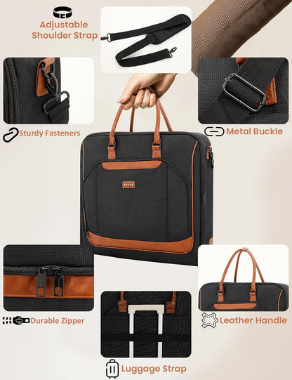 Premium Garment Bag for Travel with Wet-Dry Compartment, Adjustable Shoulder Strap, and Luggage Attachment – Fits Suits, Dresses & Essentials