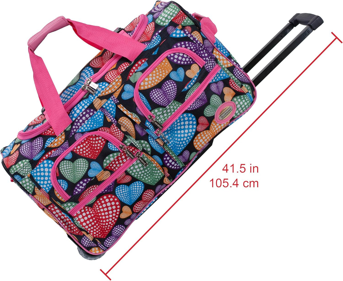 Rolling Duffel Bag, Black, 22" - Colors A