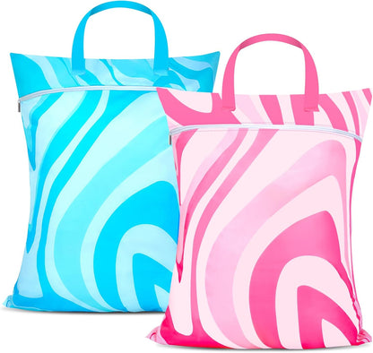 2 Pcs Large Travel Laundry Bags - Waterproof with Handle, Washable Dirty Clothes Bags for Travel, Wet/Dry Bag for Gym, Swimming Pool, College Dorm