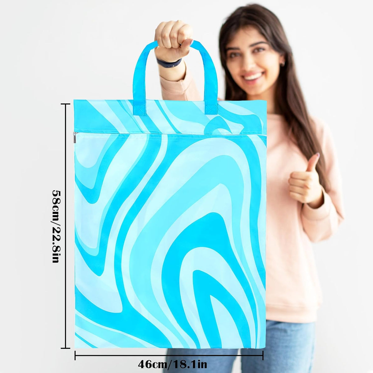 2 Pcs Large Travel Laundry Bags - Waterproof with Handle, Washable Dirty Clothes Bags for Travel, Wet/Dry Bag for Gym, Swimming Pool, College Dorm