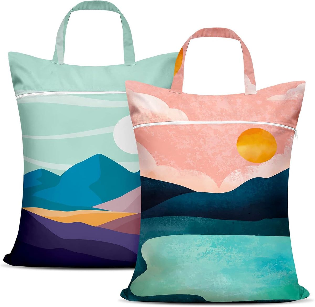 2 Pcs Large Travel Laundry Bags - Waterproof with Handle, Washable Dirty Clothes Bags for Travel, Wet/Dry Bag for Gym, Swimming Pool, College Dorm