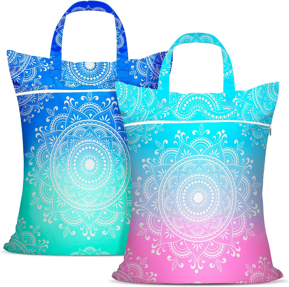 2 Pcs Large Travel Laundry Bags - Waterproof with Handle, Washable Dirty Clothes Bags for Travel, Wet/Dry Bag for Gym, Swimming Pool, College Dorm