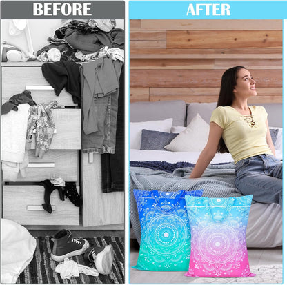 2 Pcs Large Travel Laundry Bags - Waterproof with Handle, Washable Dirty Clothes Bags for Travel, Wet/Dry Bag for Gym, Swimming Pool, College Dorm