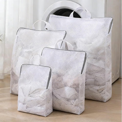 Laundry Wash Bags, Foldable Zippered Mesh Travel Storage Bag, Portable Underwear Clothes Protection Net for Washing Machine (Large，40x50x10cm)