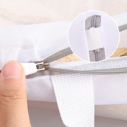 Laundry Wash Bags, Foldable Zippered Mesh Travel Storage Bag, Portable Underwear Clothes Protection Net for Washing Machine (Large，40x50x10cm)