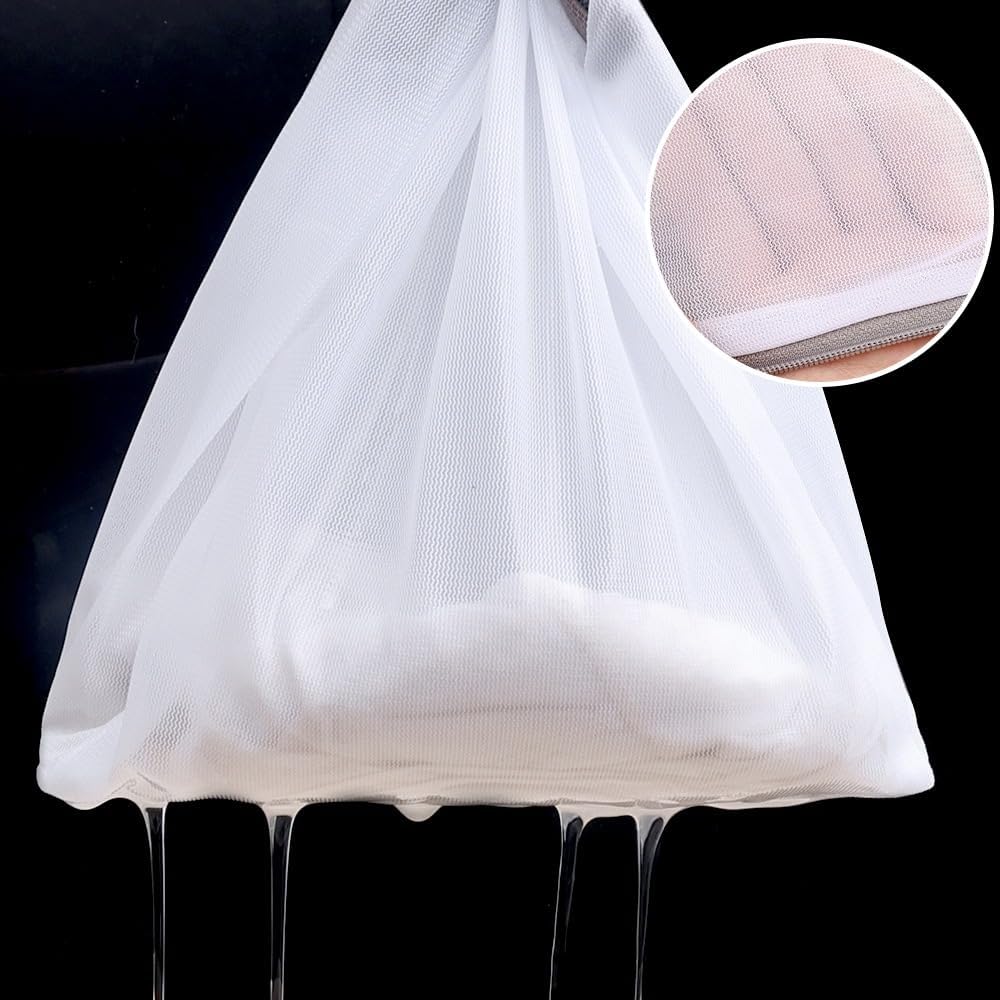 Laundry Wash Bags, Foldable Zippered Mesh Travel Storage Bag, Portable Underwear Clothes Protection Net for Washing Machine (Large，40x50x10cm)