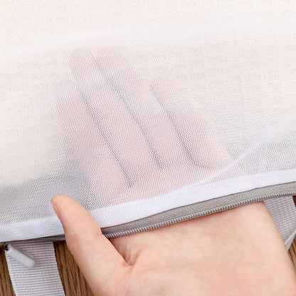 Laundry Wash Bags, Foldable Zippered Mesh Travel Storage Bag, Portable Underwear Clothes Protection Net for Washing Machine (Large，40x50x10cm)