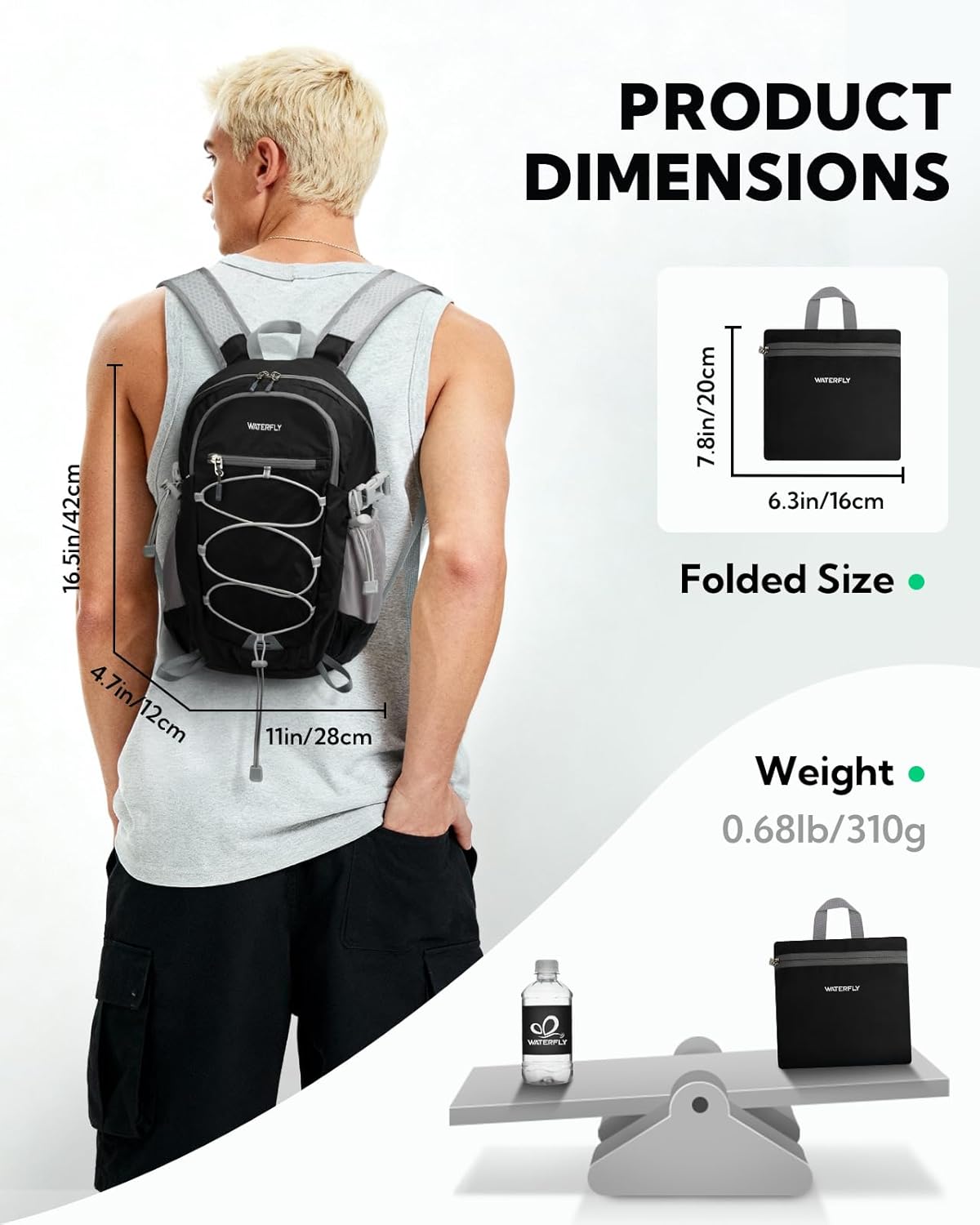 Small Lightweight Packable Backpack, Mini Foldable Travel Daypack | 15L, Ultra Light, Breathable Shoulder Strap, Outdoor Hiking Day Pack for Women Men, Multiple Pockets, Everyday Carry, Blue