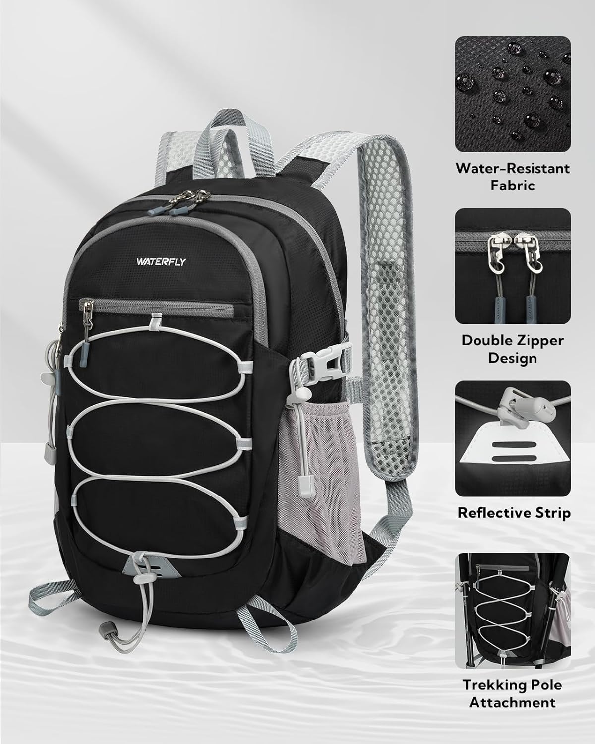 Small Lightweight Packable Backpack, Mini Foldable Travel Daypack | 15L, Ultra Light, Breathable Shoulder Strap, Outdoor Hiking Day Pack for Women Men, Multiple Pockets, Everyday Carry, Blue