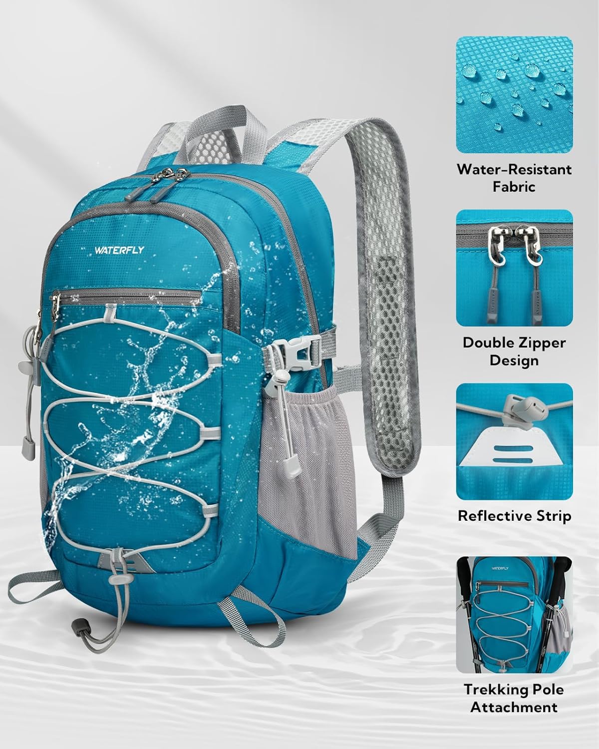 Small Lightweight Packable Backpack, Mini Foldable Travel Daypack | 15L, Ultra Light, Breathable Shoulder Strap, Outdoor Hiking Day Pack for Women Men, Multiple Pockets, Everyday Carry, Blue