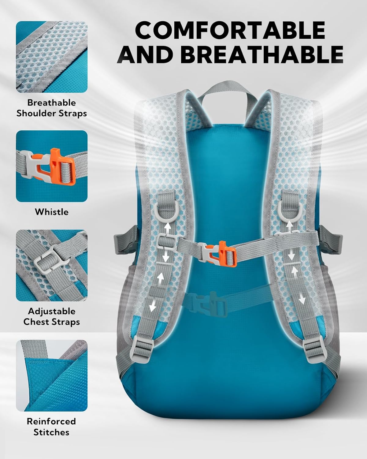 Small Lightweight Packable Backpack, Mini Foldable Travel Daypack | 15L, Ultra Light, Breathable Shoulder Strap, Outdoor Hiking Day Pack for Women Men, Multiple Pockets, Everyday Carry, Blue