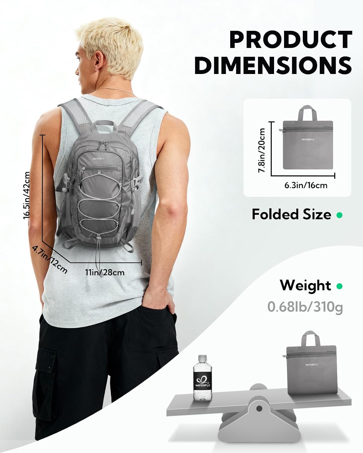 Small Lightweight Packable Backpack, Mini Foldable Travel Daypack | 15L, Ultra Light, Breathable Shoulder Strap, Outdoor Hiking Day Pack for Women Men, Multiple Pockets, Everyday Carry, Blue