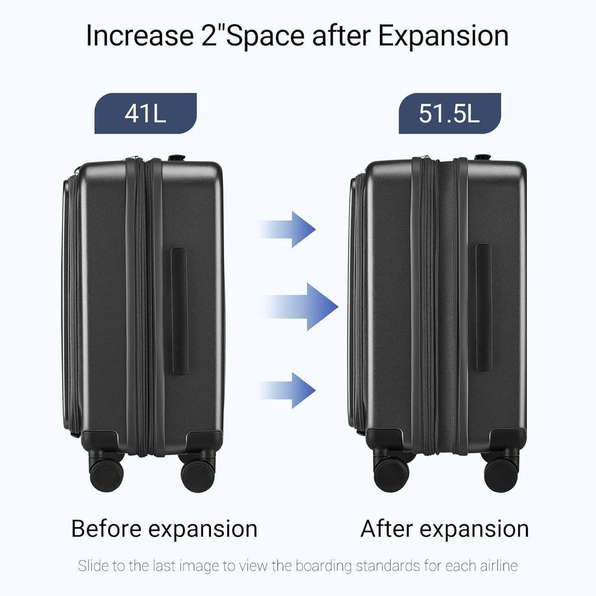 Carry On Luggage with Top Opening, Expandable with Front Pocket and USB Charging Port, Lightweight with Front Compartment Rolling Suitcases with Fathers Day Gift for Dad Men Him Husband