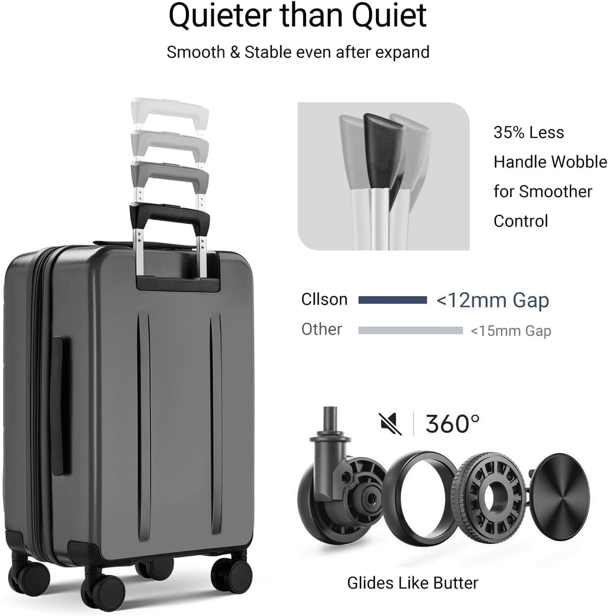 Carry On Luggage with Top Opening, Expandable with Front Pocket and USB Charging Port, Lightweight with Front Compartment Rolling Suitcases with Fathers Day Gift for Dad Men Him Husband