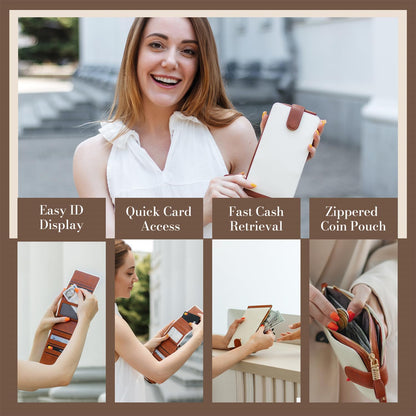RFID Wallet Women Large Size Bifold Multi Card Wallet Case with Zipper Pocke Credit Card Holder for Women | Credit Card Holder
