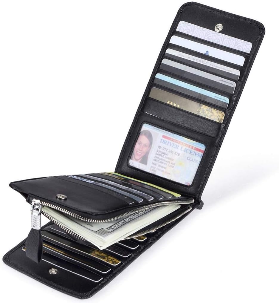 RFID Wallet Women Large Size Bifold Multi Card Wallet Case with Zipper Pocke Credit Card Holder for Women | Credit Card Holder