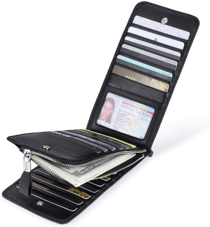 RFID Wallet Women Large Size Bifold Multi Card Wallet Case with Zipper Pocke Credit Card Holder for Women | Credit Card Holder